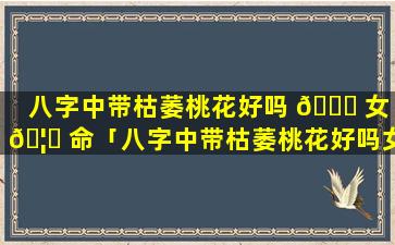 八字中带枯萎桃花好吗 🐞 女 🦄 命「八字中带枯萎桃花好吗女命好不好」